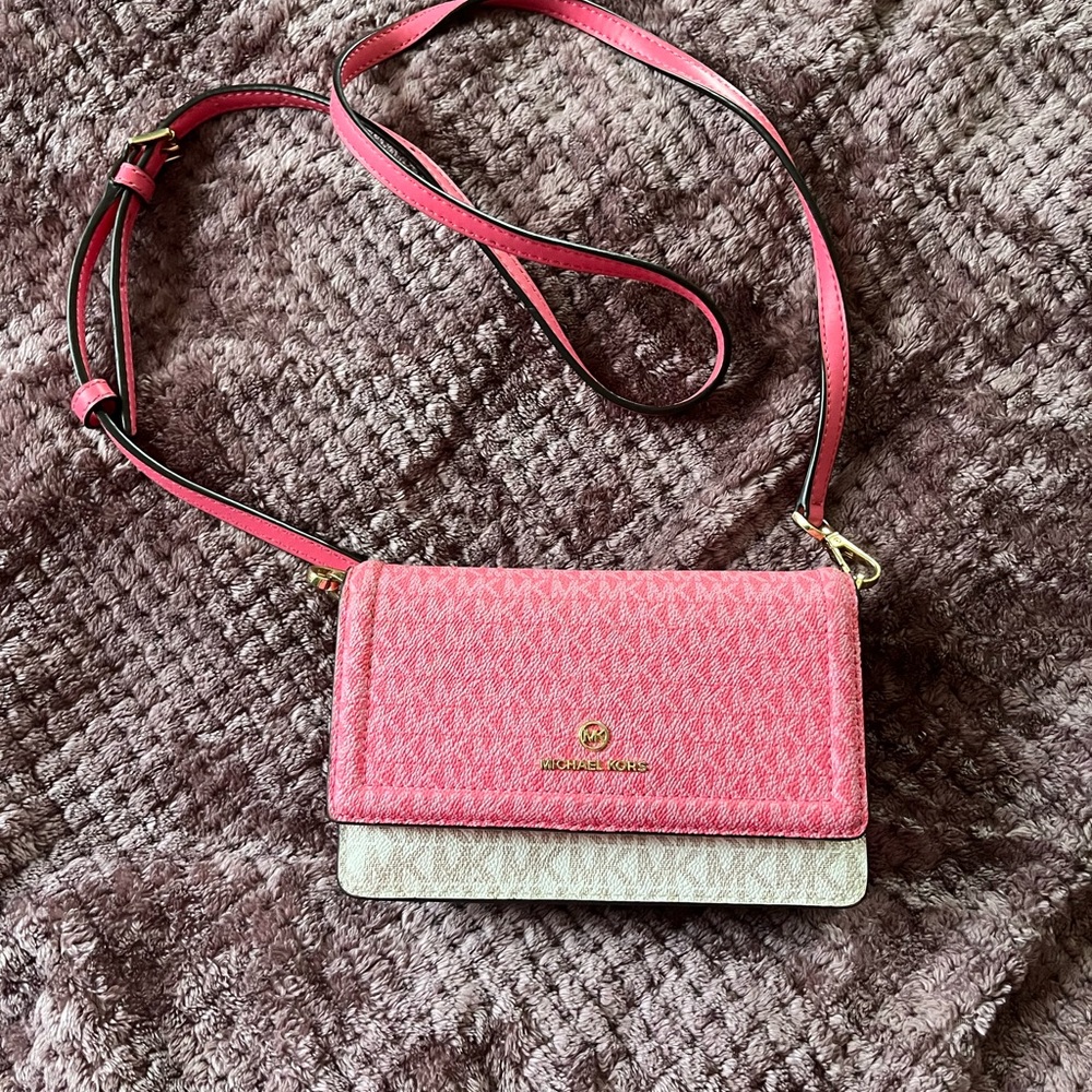 Michael Kors Pink and Cream Crossbody Bag
